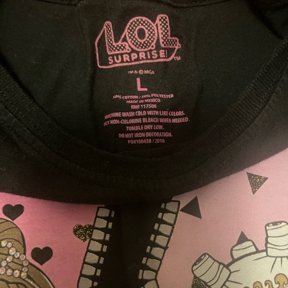 Black LOL Surprise T-Shirt with Pink Heart Design - Picture 2 of 3